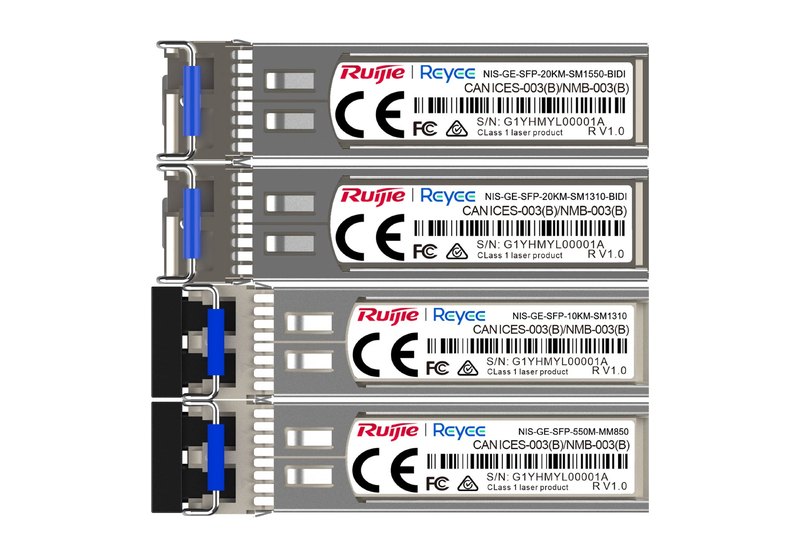 Module quang Ruijie NIS-GE-SFP-550M-MM850, Module SFP 1000 Mbps 850 nm, sợi MMF 550 m, cổng LC, DDM, −40 tới +85 °C