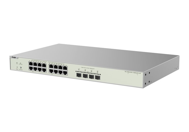 Ruijie RG-NBS3300-16MG4XS-HP, Switch Layer 2+ quản lý Cloud, 16 cổng 2,5G PoE (4 cổng PoE++), 370 W, 4 cổng SFP+ 10GE