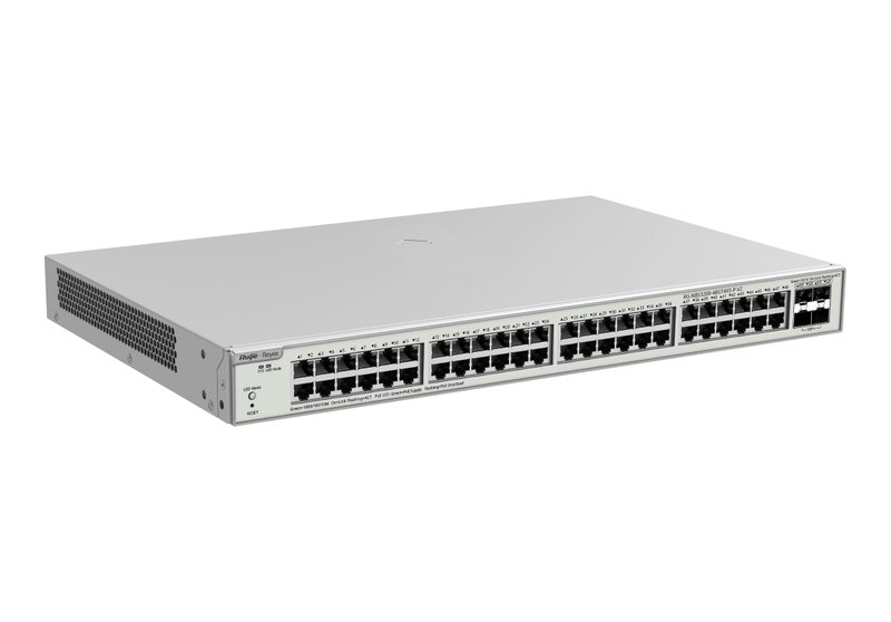 Ruijie RG-NBS3200-48GT4XS-P-V2, Switch PoE Layer 2+ quản lý Cloud, 48 cổng Gigabit PoE/PoE+ 370 W, 4 SFP+ 10G