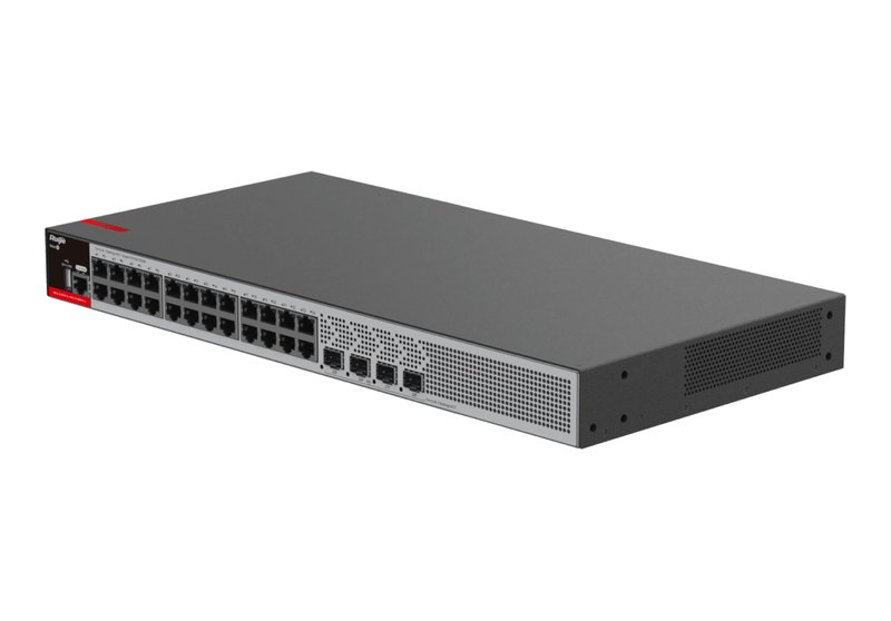 Ruijie RG-S2915-24GT4MS-L, Switch L2+ không PoE, không quạt: 24 cổng 10/100/1000BASE-T, 4 khe SFP 1GE/2,5GE