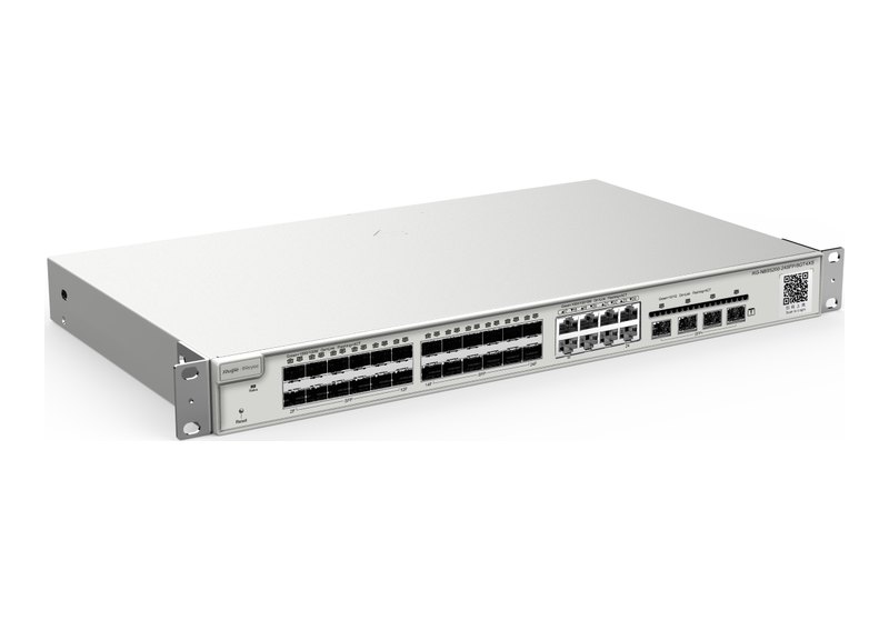 Ruijie RG-NBS5200-24SFP/8GT4XS, Switch Layer 3 quản lý Cloud, 24 cổng SFP 1GE (8 combo), 4 khe SFP+ 10GE, không PoE