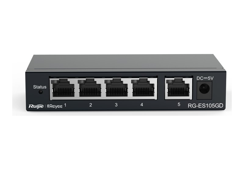 Ruijie RG-ES105GD mặt trước, ảnh của hãng
