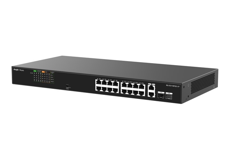 Ruijie RG-ES118FGS-LP nhìn nghiêng, ảnh của hãng