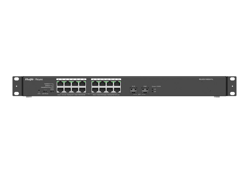 Ruijie RG-ES118GS-P-L mặt trước, ảnh của hãng