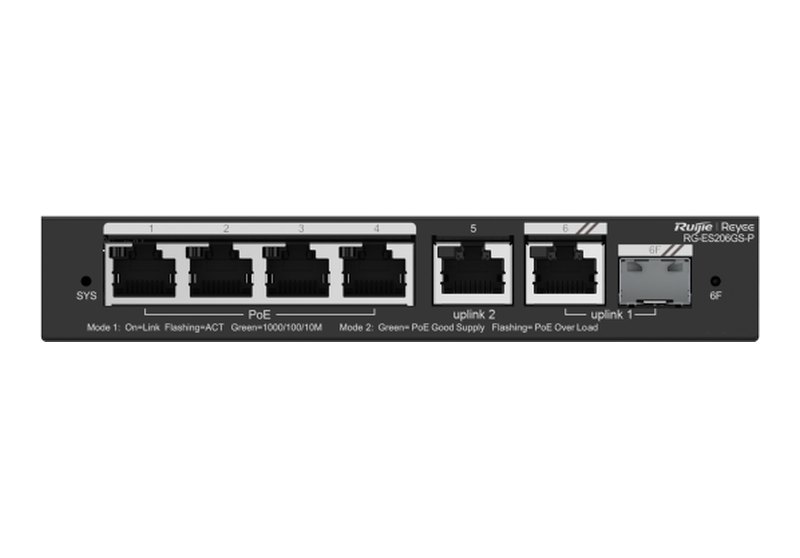 Ruijie RG-ES206GS-P mặt trước, ảnh của hãng