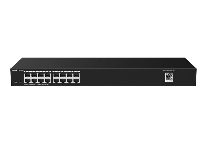 Ruijie RG-ES216GC-V2 mặt trước 16 cổng, ảnh của hãng