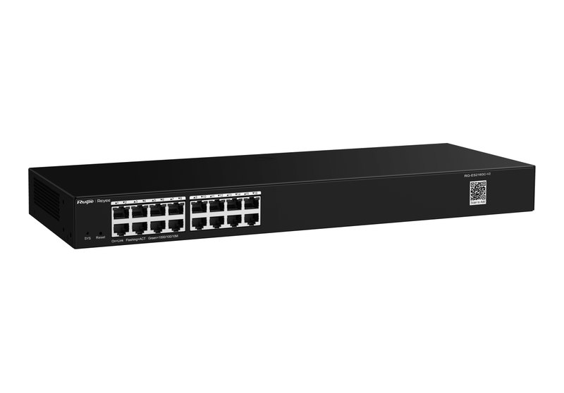 Ruijie RG-ES216GC-V2 nhìn nghiêng, ảnh của hãng