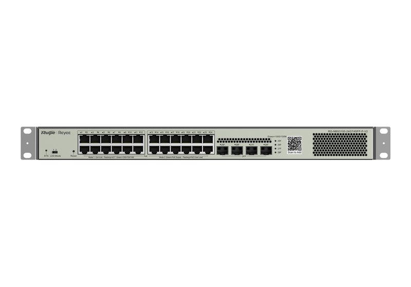 Ruijie RG-NBS3100-24GT4SFP-P-V2 mặt trước 28 cổng, ảnh của hãng