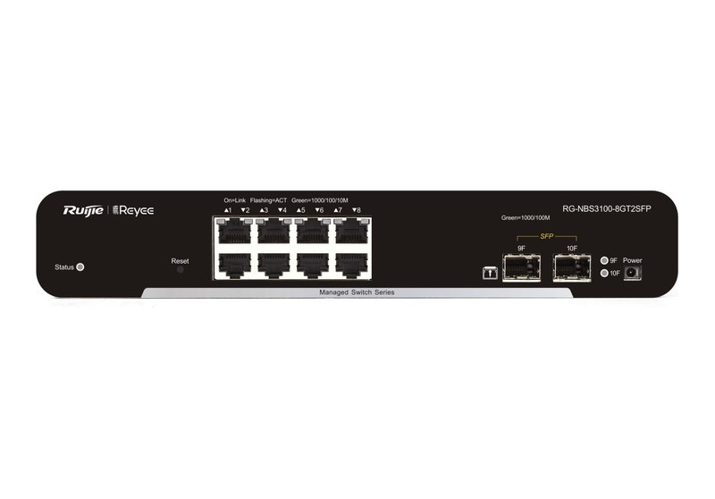 Ruijie RG-NBS3100-8GT2SFP mặt trước, ảnh của hãng