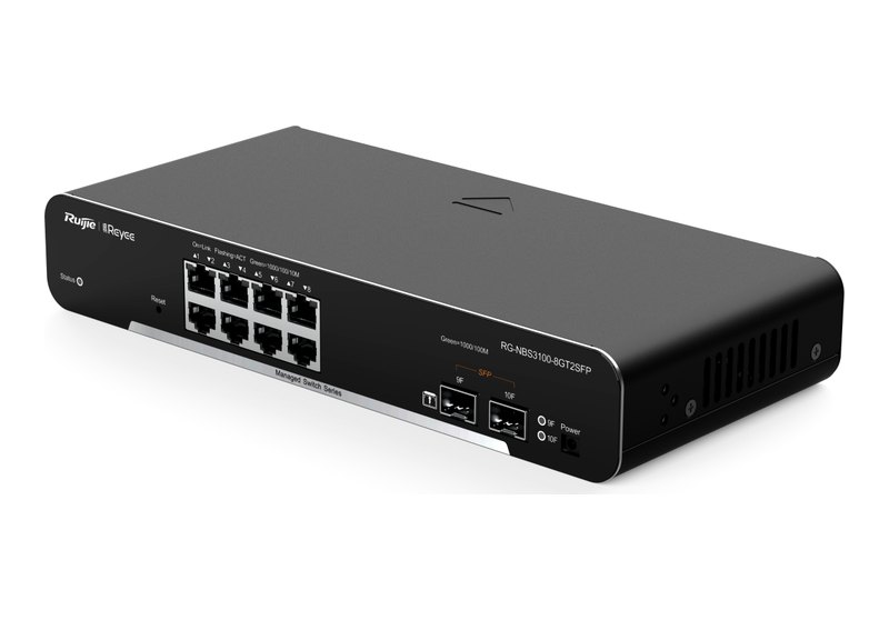 Ruijie RG-NBS3100-8GT2SFP nhìn nghiêng, ảnh của hãng