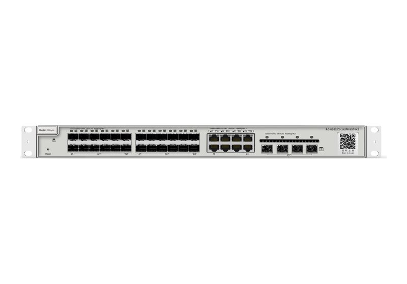 Ruijie RG-NBS5200-24SFP/8GT4XS nhìn chính diện, ảnh của hãng