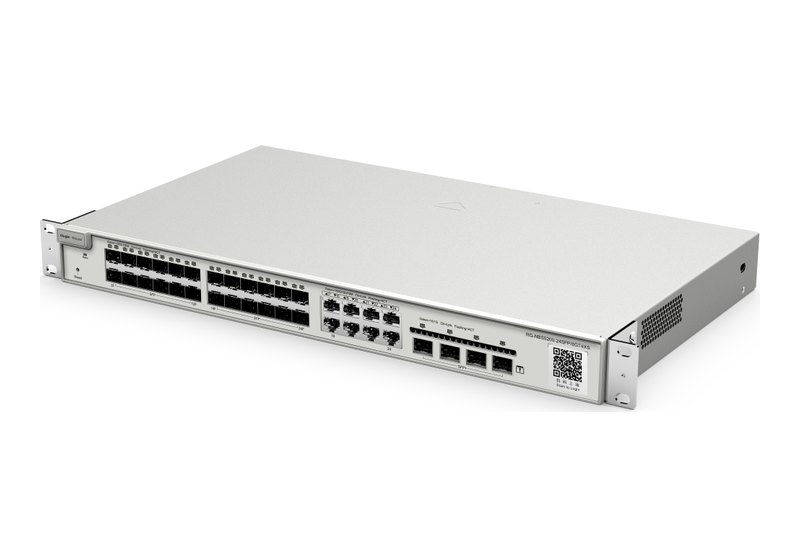 RG-NBS5200-24SFP/8GT4XS nhìn chéo từ bên trái, ảnh của hãng