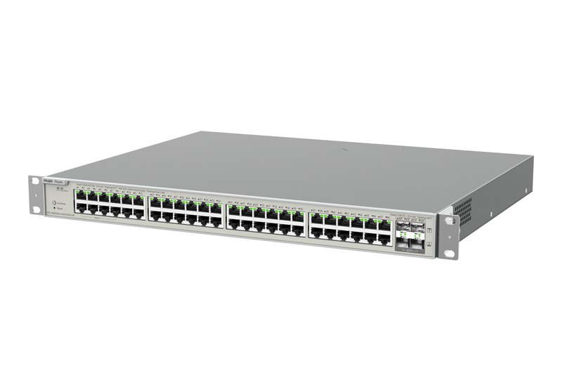RG-NBS5200-48GT4XS-UP nhìn từ góc cao phía trước, ảnh của hãng