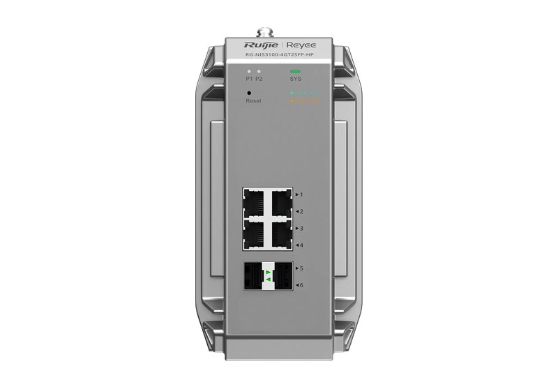 Ruijie RG-NIS3100-4GT2SFP-HP chụp mặt cổng, ảnh của hãng